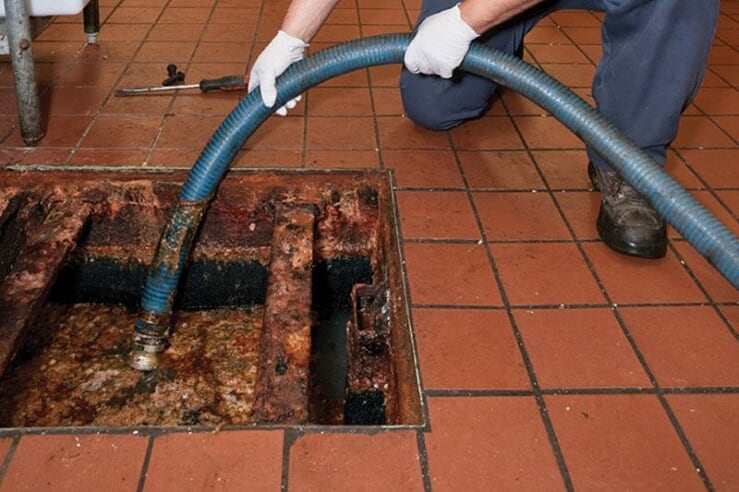 Grease deals trap cleaning